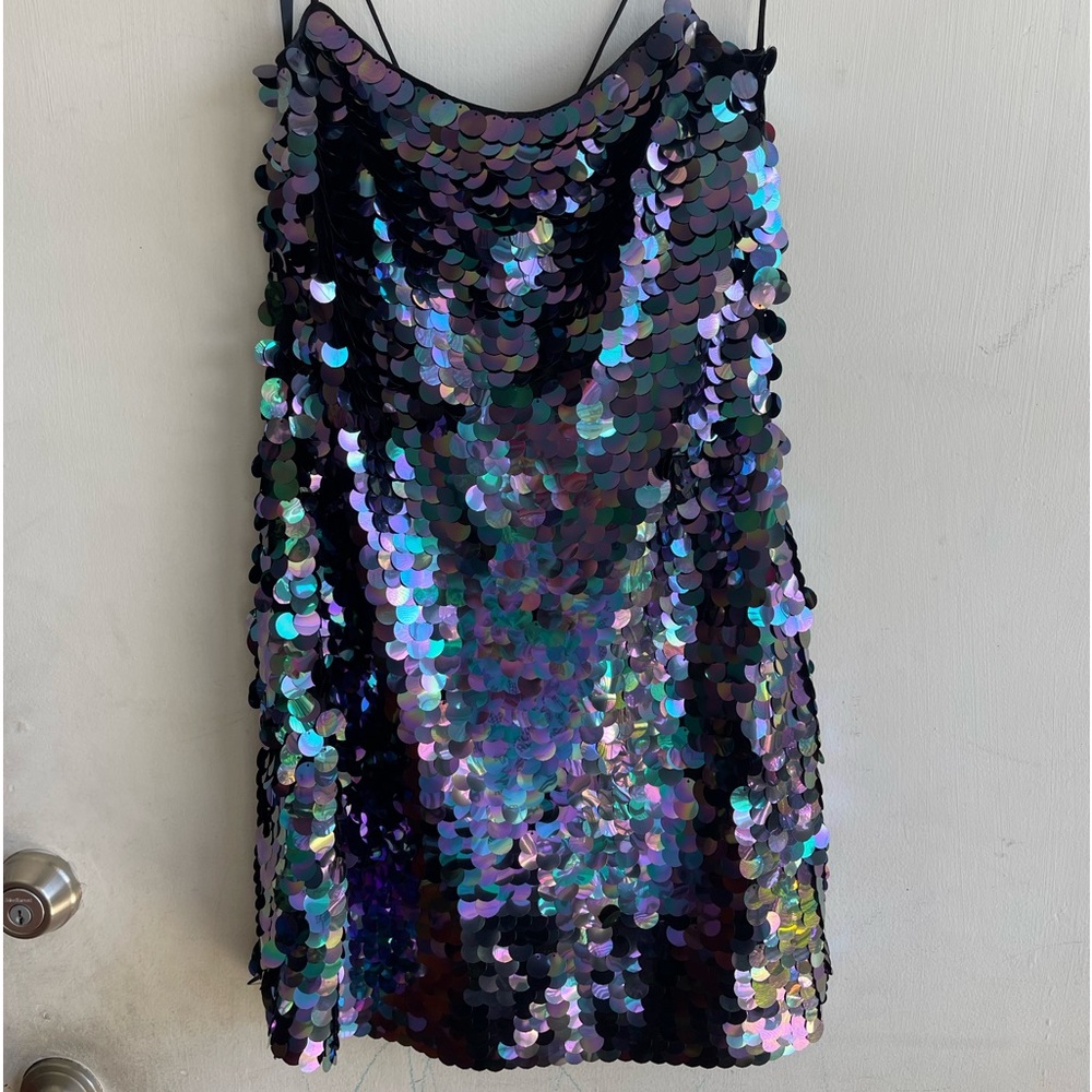 Mini bodycon dress with all over sequins